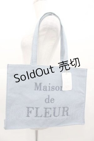 画像: Maison de FLEUR / デニムブランドロゴ刺繍トートバッグ  ブルー I-25-11-04-098-LO-BG-SA-ZI