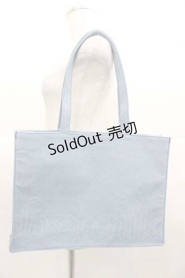 画像2: Maison de FLEUR / デニムブランドロゴ刺繍トートバッグ  ブルー I-25-11-04-098-LO-BG-SA-ZI (2)