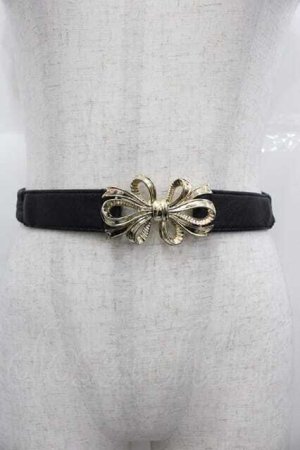 画像: axes femme / リボンゴムベルト  ゴールドＸ黒 I-25-11-04-104-AX-BL-SA-ZI