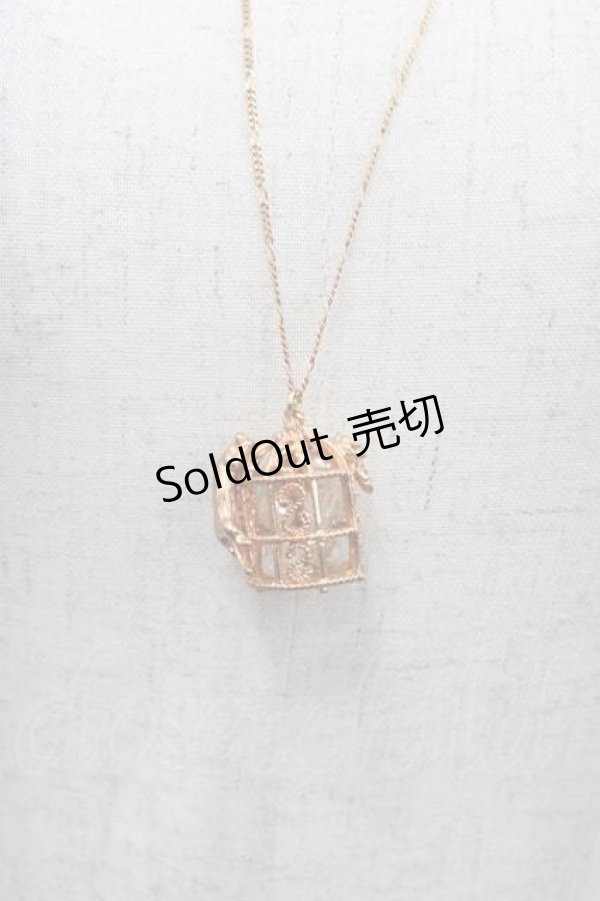 画像1: axes femme / 鳥かごねこネックレス  ピンクゴールド I-25-11-04-107-AX-AC-SA-ZI (1)