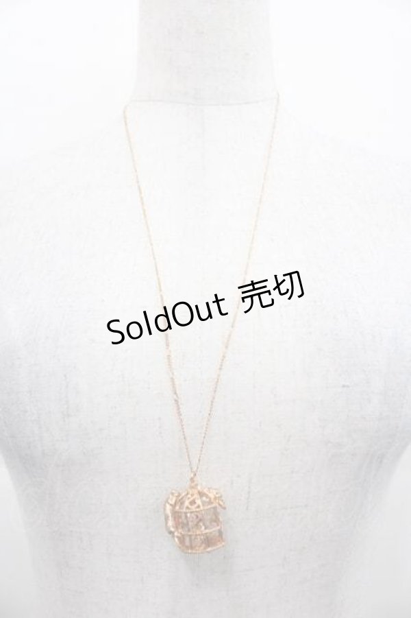 画像2: axes femme / 鳥かごねこネックレス  ピンクゴールド I-25-11-04-107-AX-AC-SA-ZI (2)