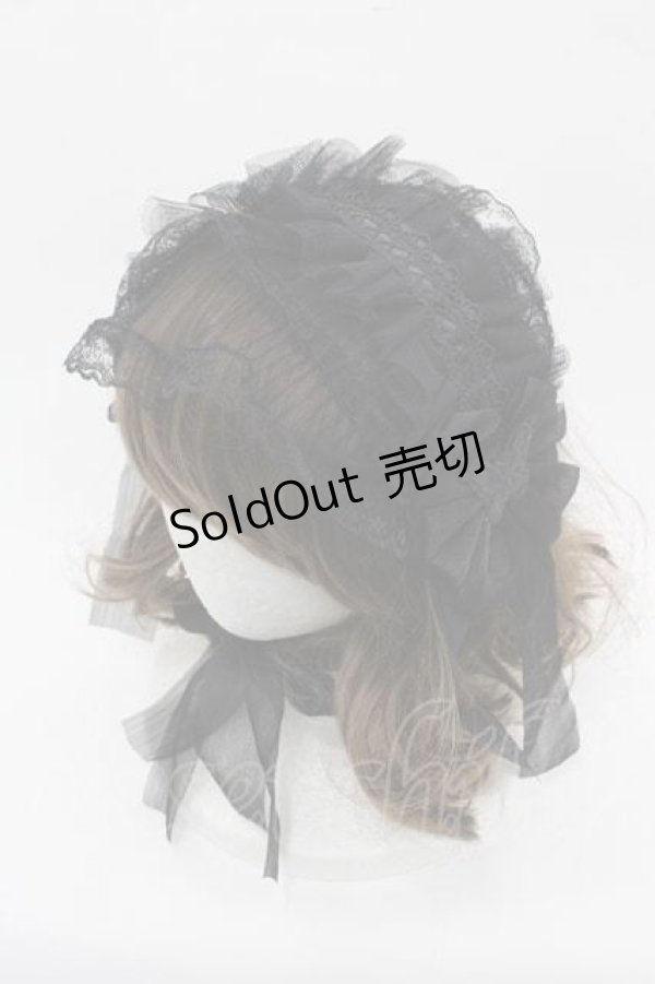 画像1: LOLITAその他(お買取対象外) / 蝶レースチュールヘッドドレス  黒 I-25-11-04-111-LO-AC-SA-ZI (1)