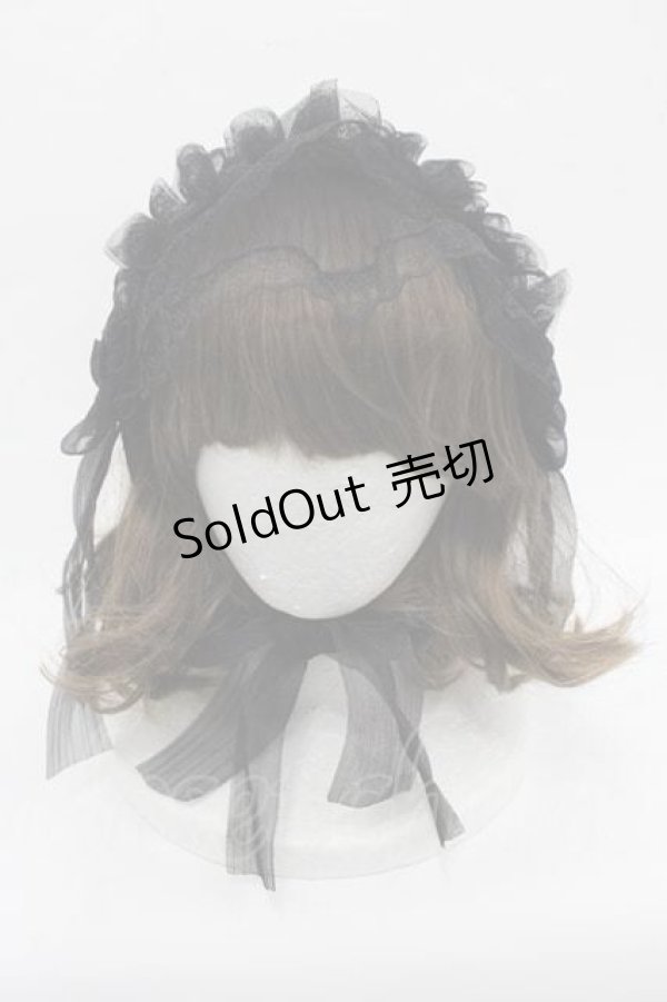 画像2: LOLITAその他(お買取対象外) / 蝶レースチュールヘッドドレス  黒 I-25-11-04-111-LO-AC-SA-ZI (2)
