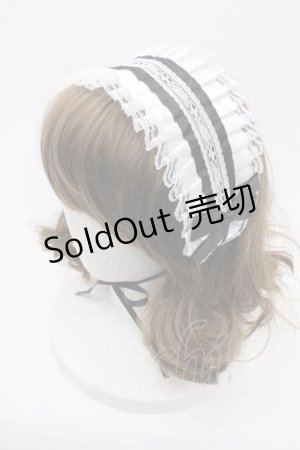 画像: LOLITAその他(お買取対象外) / プリーツサテン&リボンヘッドドレス  白Ｘ黒 I-25-11-04-112-LO-AC-SA-ZI