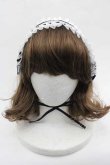 画像2: LOLITAその他(お買取対象外) / プリーツサテン&リボンヘッドドレス  白Ｘ黒 I-25-11-04-112-LO-AC-SA-ZI (2)