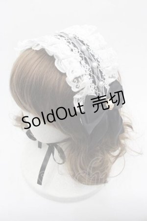 画像: SPINNS / パールリボンヘッドドレス  黒Ｘ白 I-25-11-04-113-LO-AC-SA-ZI