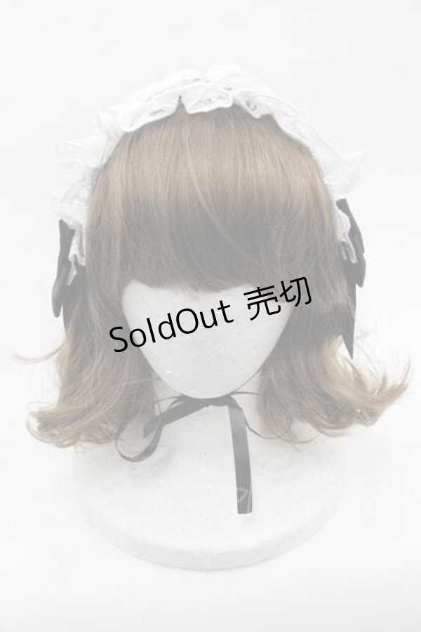 画像2: SPINNS / パールリボンヘッドドレス  黒Ｘ白 I-25-11-04-113-LO-AC-SA-ZI (2)