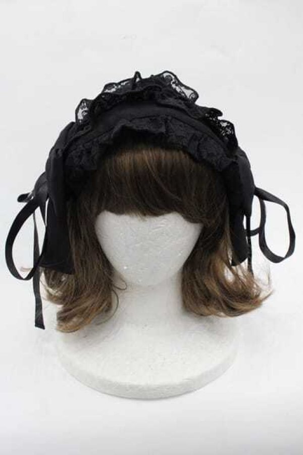 画像2: Whinny / リボンレースヘッドドレス  黒 I-25-11-04-114-PU-AC-SA-ZI (2)