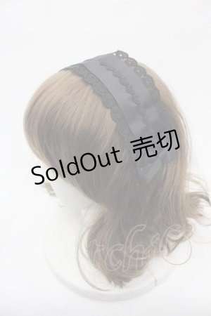 画像: m petit by misako / ハートレースリボンヘッドドレス  黒 I-25-11-04-115-LO-AC-SA-ZI