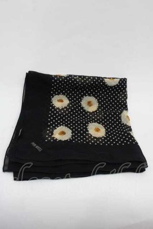 画像: PINK HOUSE / マーガレット水玉大判スカーフ  ブラック I-25-11-04-119-LO-ZA-SA-ZI
