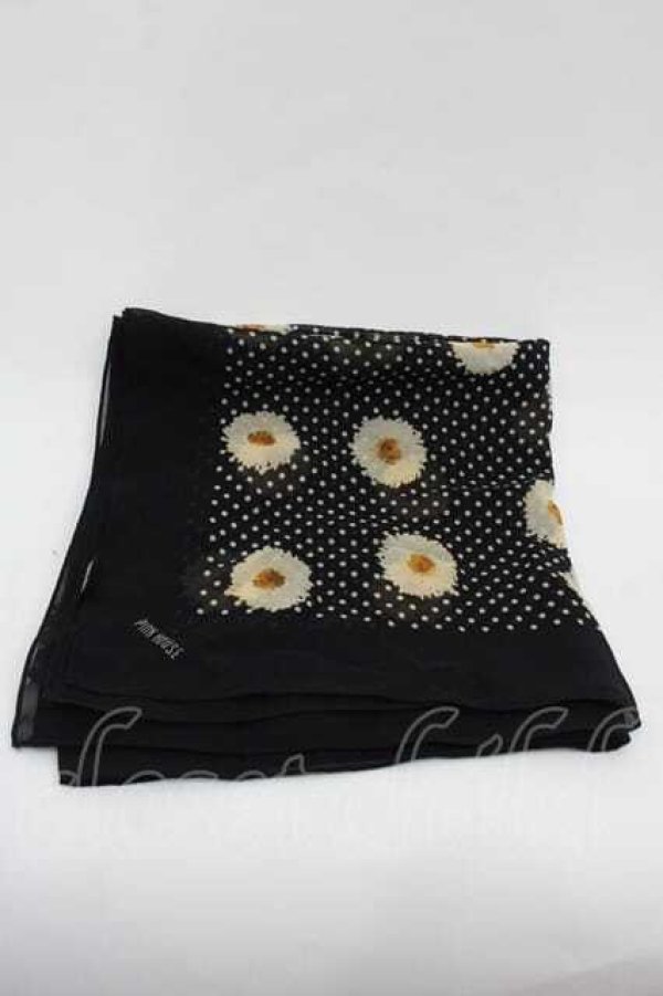 画像1: PINK HOUSE / マーガレット水玉大判スカーフ  ブラック I-25-11-04-119-LO-ZA-SA-ZI (1)