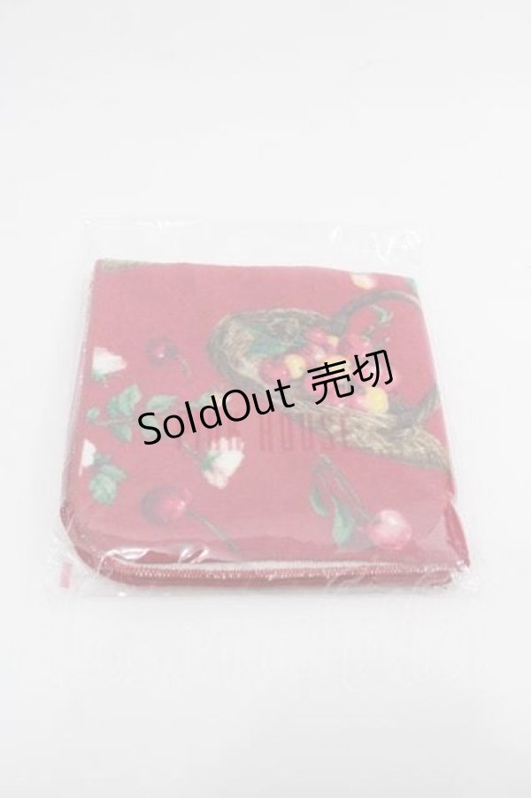 画像1: PINK HOUSE / 野ばらとチェリー柄タオル  赤 I-25-11-04-120-LO-ZA-SA-ZI (1)