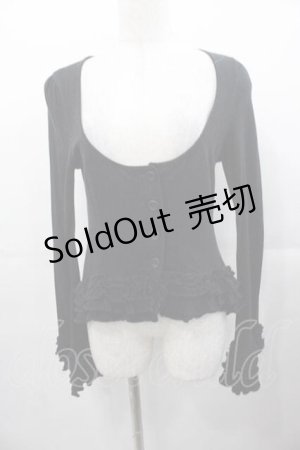 画像: BPN / 裾フリルカーディガン  黒 I-25-11-04-015-GO-TO-SA-ZI