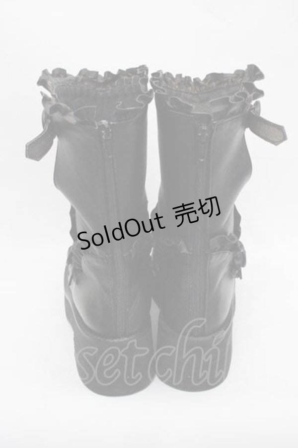 画像3: MIHO MATSUDA / フリルブーツ  ブラック I-25-11-04-125-GO-SH-SA-ZI (3)