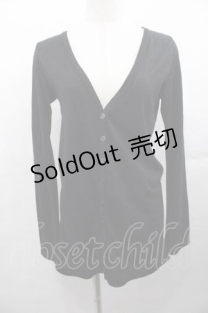 画像: PEACE NOW / ラメ片翼プリントロングカーディガン  黒Ｘシルバー I-25-11-04-017-PU-TO-SA-ZI