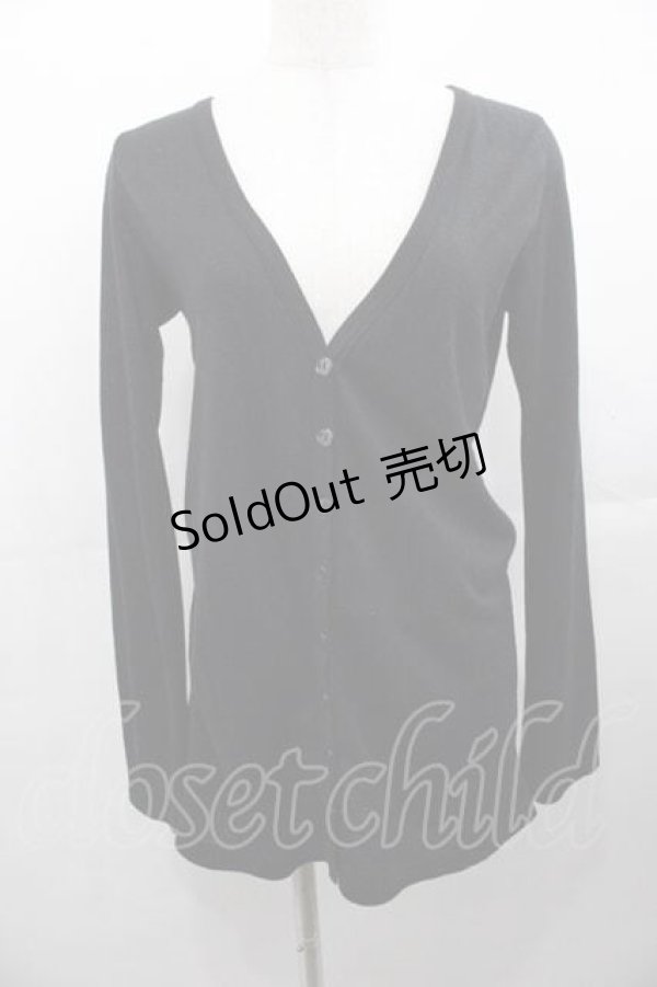 画像1: PEACE NOW / ラメ片翼プリントロングカーディガン  黒Ｘシルバー I-25-11-04-017-PU-TO-SA-ZI (1)