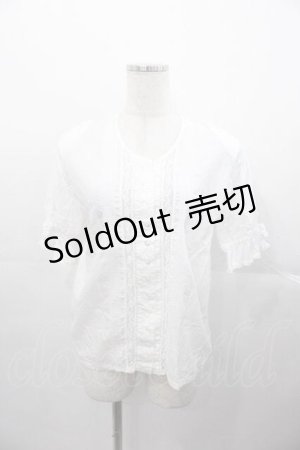 画像: PINK HOUSE / ホルターリボン付き半袖ブラウス  ホワイト I-25-11-04-022-LO-BL-SA-ZI