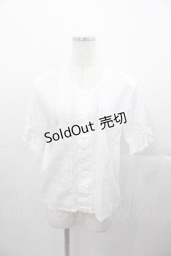 画像1: PINK HOUSE / ホルターリボン付き半袖ブラウス  ホワイト I-25-11-04-022-LO-BL-SA-ZI (1)