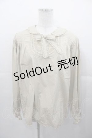 画像: PINK HOUSE / レースヨーク&フリル襟長袖ブラウス  ベージュ I-25-11-04-023-LO-BL-SA-ZI