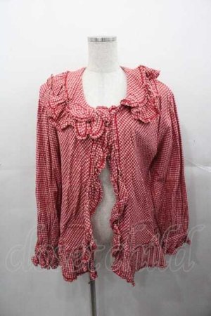 画像: PINK HOUSE / ギンガムチェックネルオーバーブラウス  レッド I-25-11-04-024-LO-BL-SA-ZI