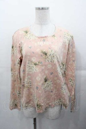 画像: PINK HOUSE / ブーケプリント長袖ハシゴレースプルオーバー L ピンク I-25-11-04-025-LO-TS-SA-ZI