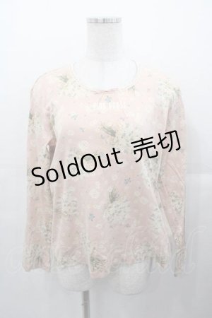 画像: PINK HOUSE / ブーケプリント長袖ハシゴレースプルオーバー L ピンク I-25-11-04-025-LO-TS-SA-ZI