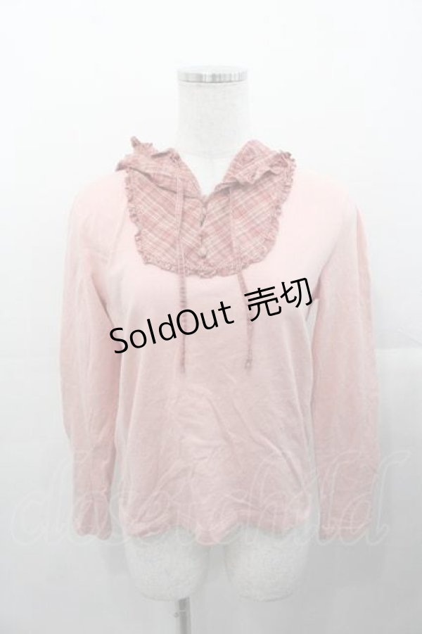 画像1: PINK HOUSE / チェックヨーク切替フード付きプルオーバー M ピンク I-25-11-04-026-LO-TO-SA-ZI (1)