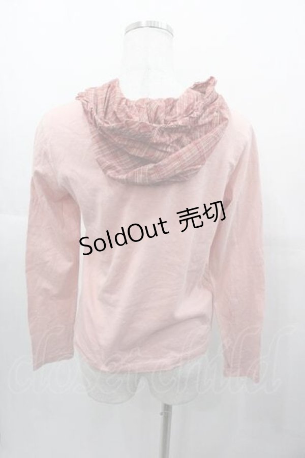 画像2: PINK HOUSE / チェックヨーク切替フード付きプルオーバー M ピンク I-25-11-04-026-LO-TO-SA-ZI (2)