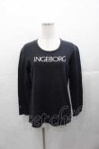 画像1: INGEBORG / ロゴプリント長袖Tシャツ  ブラック I-25-11-04-031-LO-TS-SA-ZI (1)