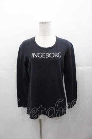 画像: INGEBORG / ロゴプリント長袖Tシャツ  ブラック I-25-11-04-031-LO-TS-SA-ZI