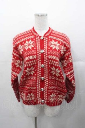 画像: PINK HOUSE / 雪の結晶カーディガン  赤Ｘ白 I-25-11-04-033-LO-TO-SA-ZI