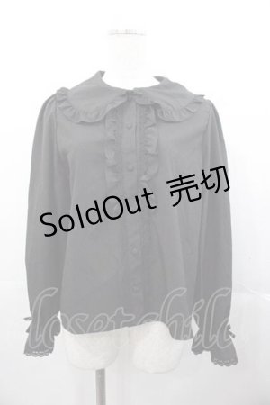 画像: m petit by misako / AM マルエリフリルブラウス M 黒 I-25-11-04-004-LO-BL-SA-ZI