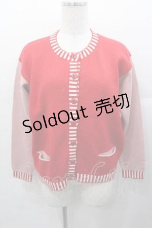 画像: PINK HOUSE / ボーダー切替ニットカーディガン  赤Ｘピンク I-25-11-04-034-LO-TO-SA-ZI