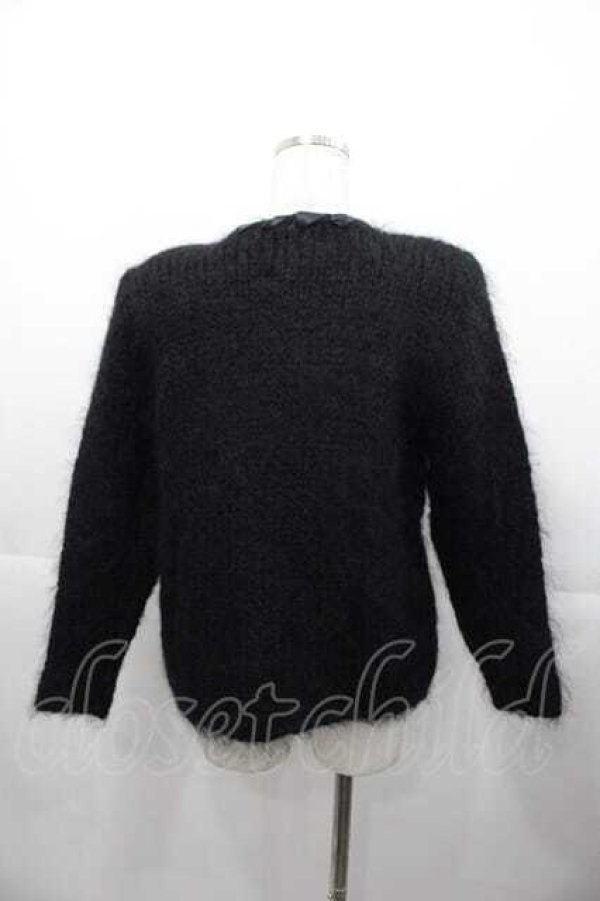 画像2: INGEBORG / パールボタンニットカーディガン  黒 I-25-11-04-035-LO-TO-SA-ZI (2)