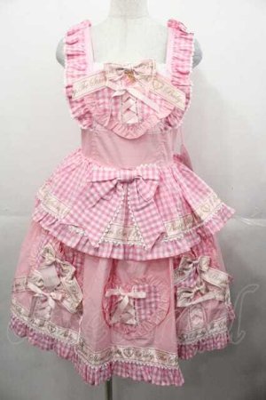 画像: BABY,THE STARS SHINE BRIGHT / Best Wishes Hearty Ginghamジャンパースカート  ピンク I-25-11-04-043-BA-OP-SA-ZI