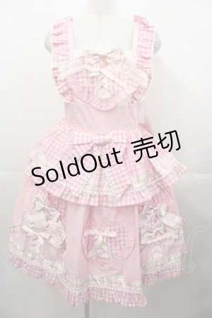 画像: BABY,THE STARS SHINE BRIGHT / Best Wishes Hearty Ginghamジャンパースカート  ピンク I-25-11-04-043-BA-OP-SA-ZI