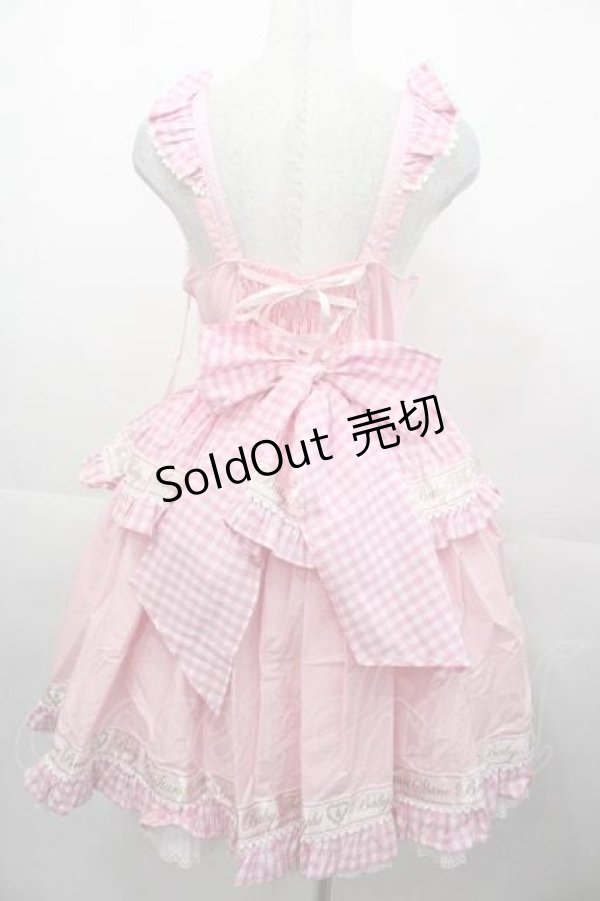 画像2: BABY,THE STARS SHINE BRIGHT / Best Wishes Hearty Ginghamジャンパースカート  ピンク I-25-11-04-043-BA-OP-SA-ZI (2)