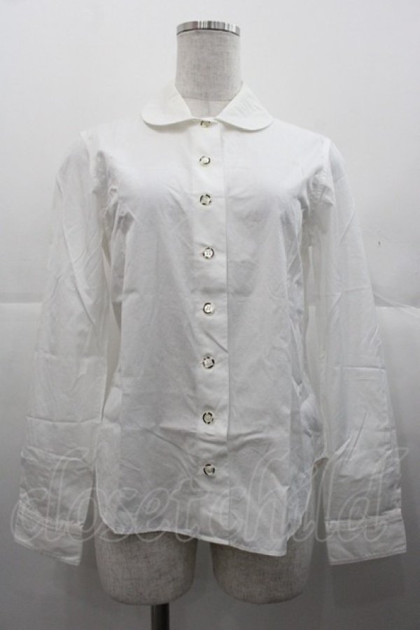 画像1: Jane Marple Dans Le Salon / 丸襟長袖ブラウス  白 I-25-11-07-004-JM-BL-SA-ZI (1)