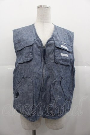 画像: NATURE TRAIL / ぞうさん刺繍デニムベスト  青デニム I-25-11-07-038-LO-TO-SA-ZI