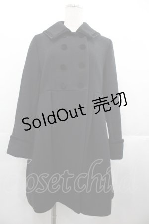 画像: Jane Marple / ベルベットリボントリミングコート  黒 I-25-11-07-042-JM-CO-SA-ZI