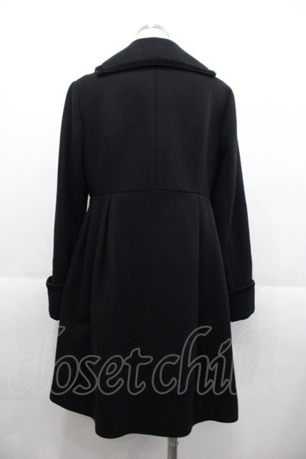 画像2: Jane Marple / ベルベットリボントリミングコート  黒 I-25-11-07-042-JM-CO-SA-ZI (2)