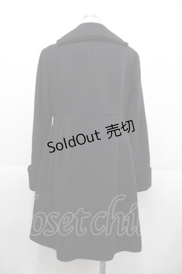 画像2: Jane Marple / ベルベットリボントリミングコート  黒 I-25-11-07-042-JM-CO-SA-ZI (2)