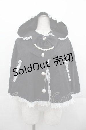 画像: Ank Rouge / うさちゃんレースポンチョ  黒Ｘ白 I-25-11-07-043-CA-JA-SA-ZI