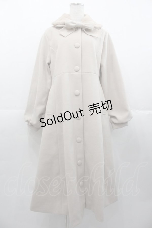 画像1: m petit by misako / AM*リボンコート L アイボリー I-25-11-07-045-LO-CO-SA-ZI (1)