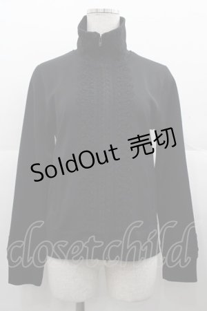 画像: Jane Marple Dans Le Salon / フロントレースハイネックブルゾン  黒 I-25-11-07-005-JM-JA-SA-ZI