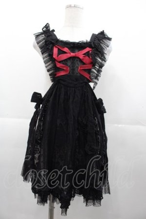 画像: Hoshibako Works / 西洋人形魔法 リボン付きエプロン S ブラック×レッド I-25-11-07-058-LO-TO-SA-ZI