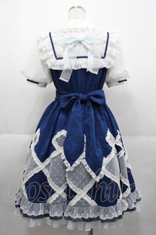 画像2: Hoshibako Works / 東方Project x HoshibakoWorks チルノ パフスリーブワンピース  青Ｘ白 I-25-11-07-059-LO-OP-SA-ZI (2)