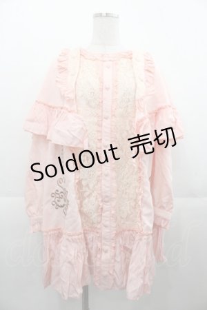 画像: ALGONQUINS / ケープデザイン長袖ワンピース  ピンク I-25-11-07-065-AL-OP-SA-ZI