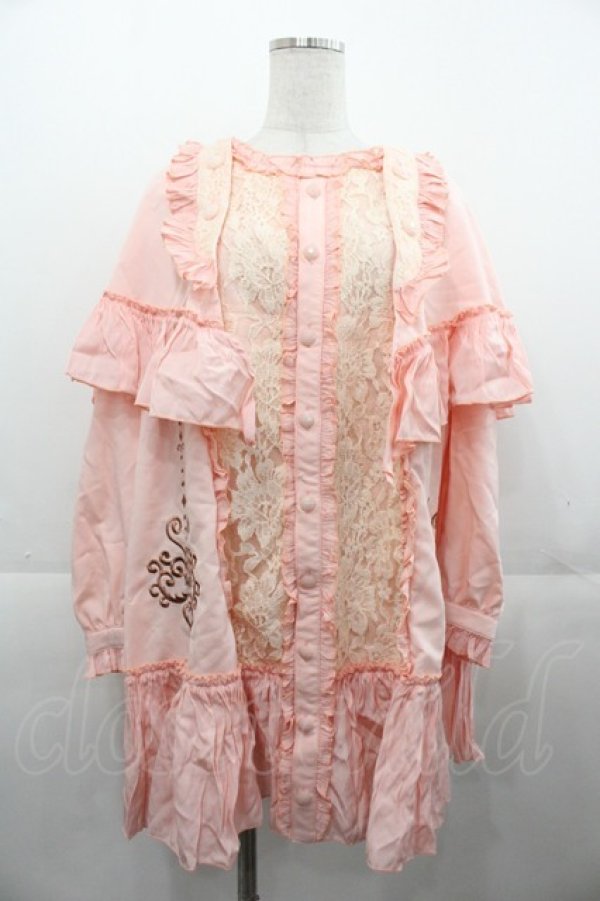 画像1: ALGONQUINS / ケープデザイン長袖ワンピース  ピンク I-25-11-07-065-AL-OP-SA-ZI (1)