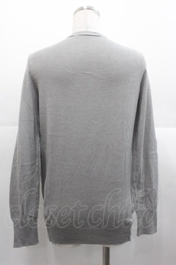 画像2: Jane Marple Dans Le Salon / サイドリボンポケットニットカーディガン  グレー I-25-11-07-006-JM-TO-SA-ZI (2)